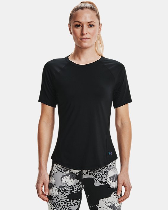 T-shirt à manches courtes UA RUSH™ pour femmes, Black, pdpMainDesktop image number 1